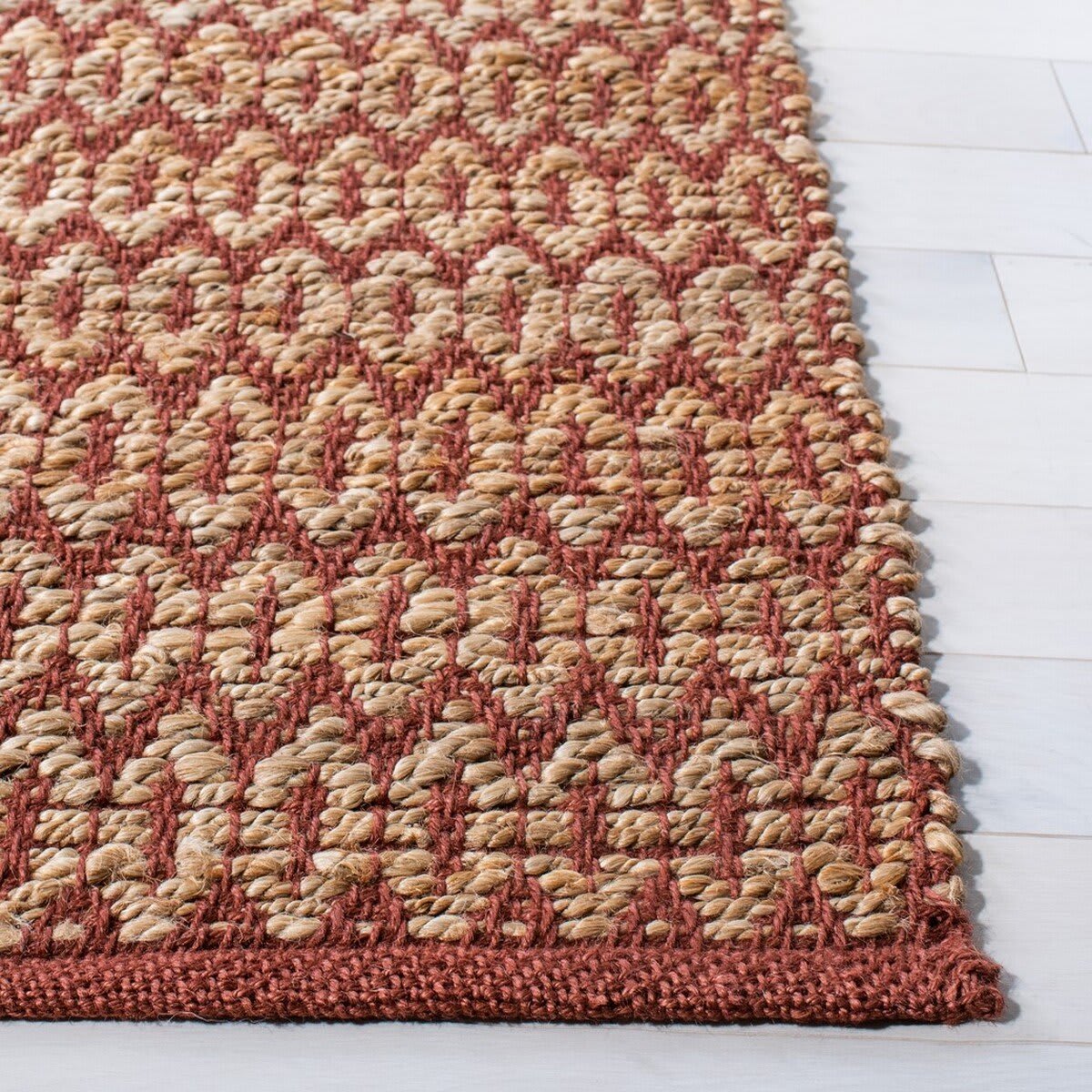 Safavieh Natural Fiber Nfb701P Natural - Rust Area Rug