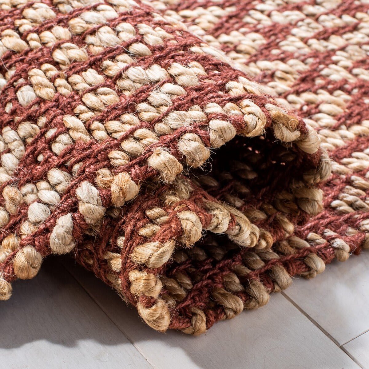Safavieh Natural Fiber Nfb701P Natural - Rust Area Rug - Image 2